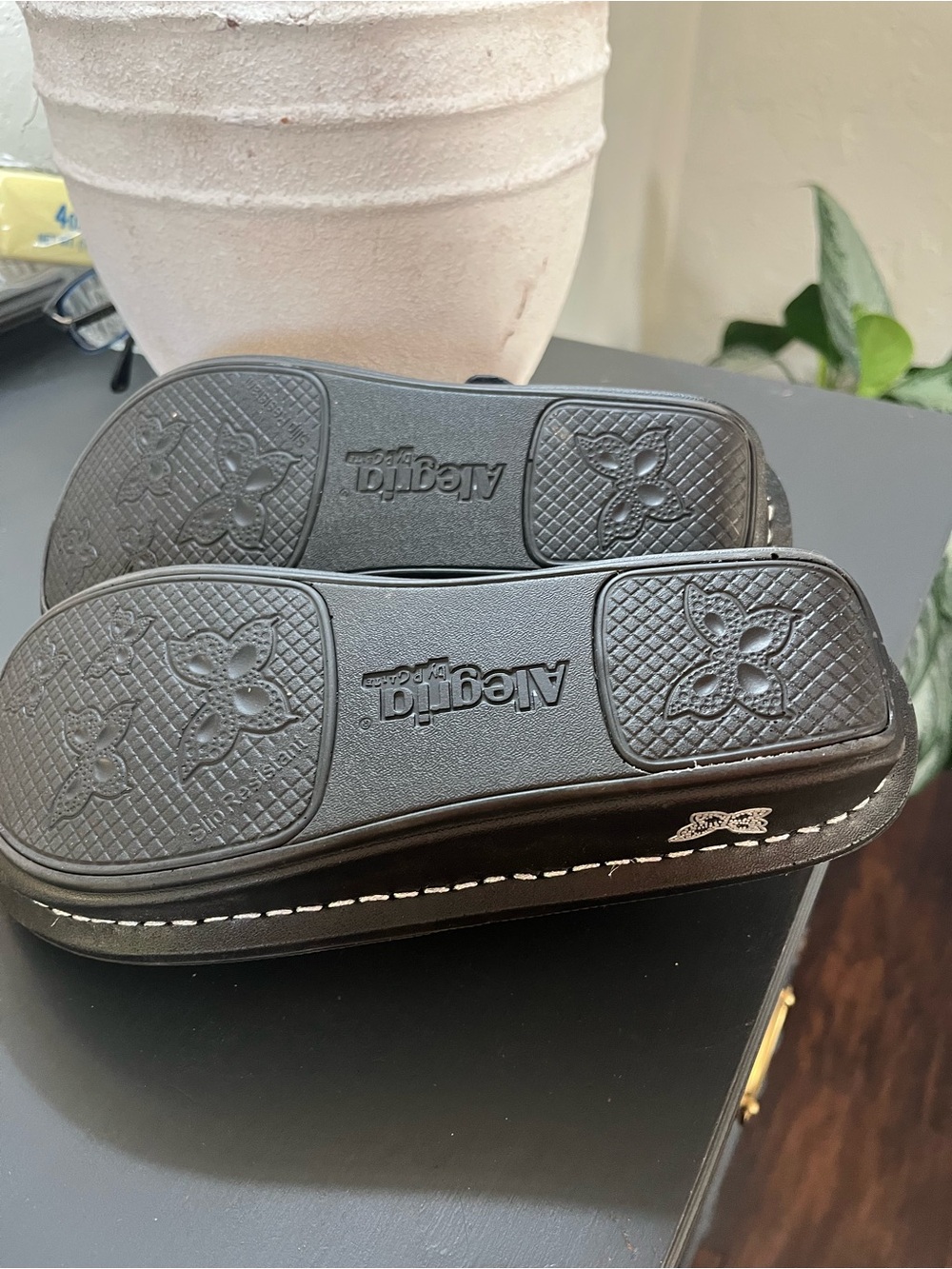 Alegria Black Embossed Mary Jane Clogs - Picture 2 of 4